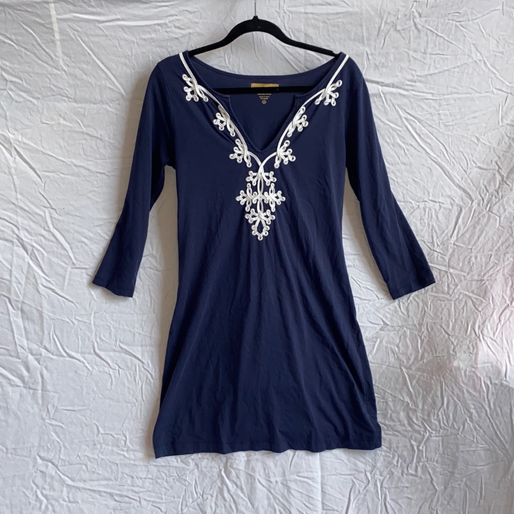 navy blue Lilly Pulitzer cotton dress